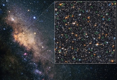 estrelas retardatárias azuis no bulbo da Via Láctea