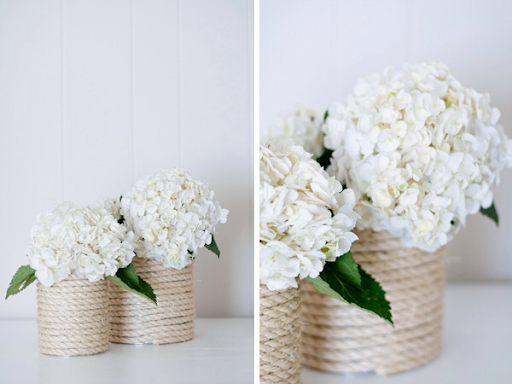 Maritime Vase mit Seil basteln Maritime Vase mit Seil basteln