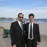 Lew and Mike, just before Lew got married, at 1st beach in Newport