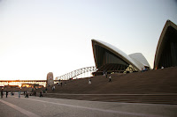 Opera house at dusk