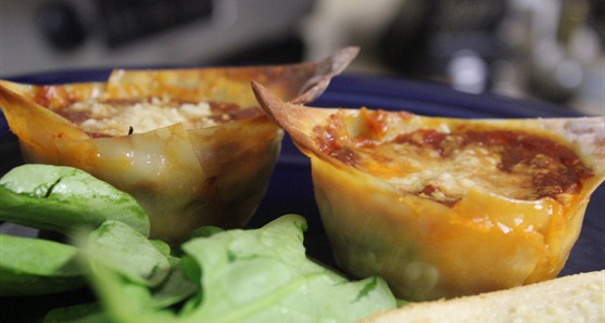 vegetarian muffin tin lasagna cups