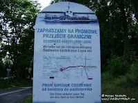 Gozdowice -drogowskaz do promowego polsko-niemieckiego przejścia granicznego