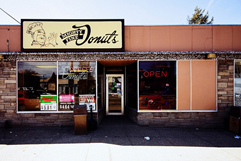 c0 A street view of Mighty Fine Donuts at 2612 Parade St, in Erie, PA