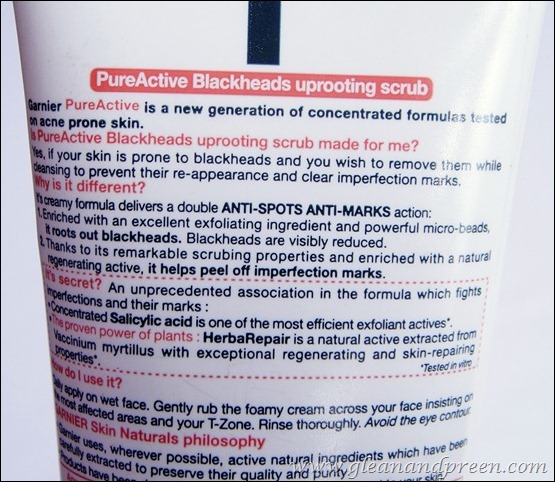 Garnier PureActive Blackheads Uprooting Scrub Claims