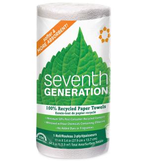 Cleaning a new house can use up a lot of paper towels, which isn't great for the environment. Give a roll of recycled paper towels and both your friends and the earth will thank you. (seventhgeneration.com) Cleaning a new house can use up a lot of paper towels, which isn't great for the environment. Give a roll of recycled paper towels and both your friends and the earth will thank you. (seventhgeneration.com)