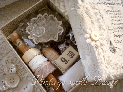 Altered box filled with vintage finds Altered box filled with vintage finds