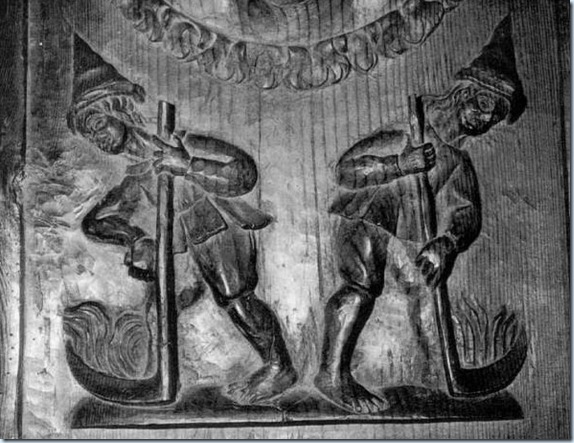 Talla de la sillería del coro de la iglesia de Isaba (Navarra). Foto de Garikoitz Estornés Zubizarreta