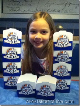 At White Castle with my daughter