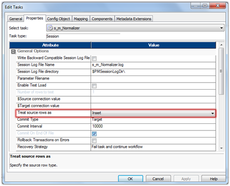 Informatica PowerCenter session properties