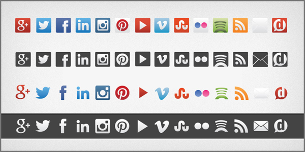 set d'icones reseaux sociaux