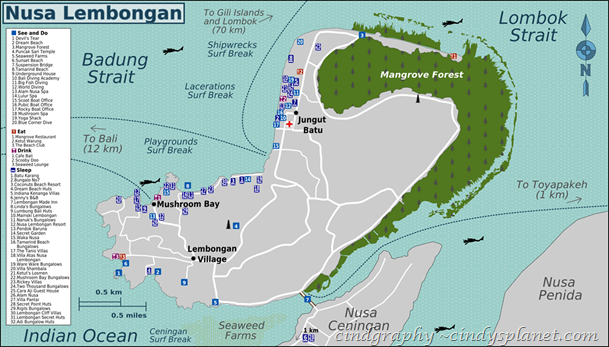 nusa lembongan map