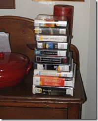 stack of audio books