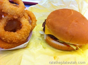 Dairy Keen Jr. Cheeseburger and Onion Rings