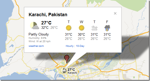 google maps weather