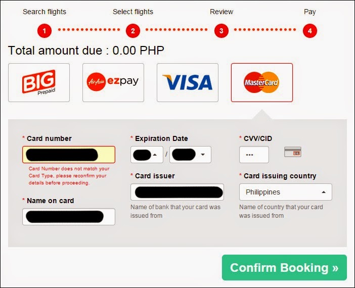 Credit Card Error for an AirAsia Asean Pass