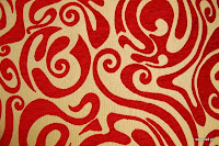 Tkanina obiciowa w stylu lat 60-tych, 70-tych. Czerwona.