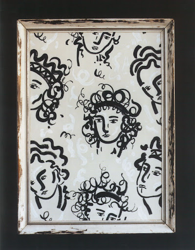 These whimsical portraits are based on classical portraits; I love the material framed in this way. These whimsical portraits are based on classical portraits; I love the material framed in this way.