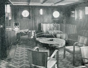 BREÑAS. Vista del Salon Fumador. THE MOTOR SHIP. Abril de 1933