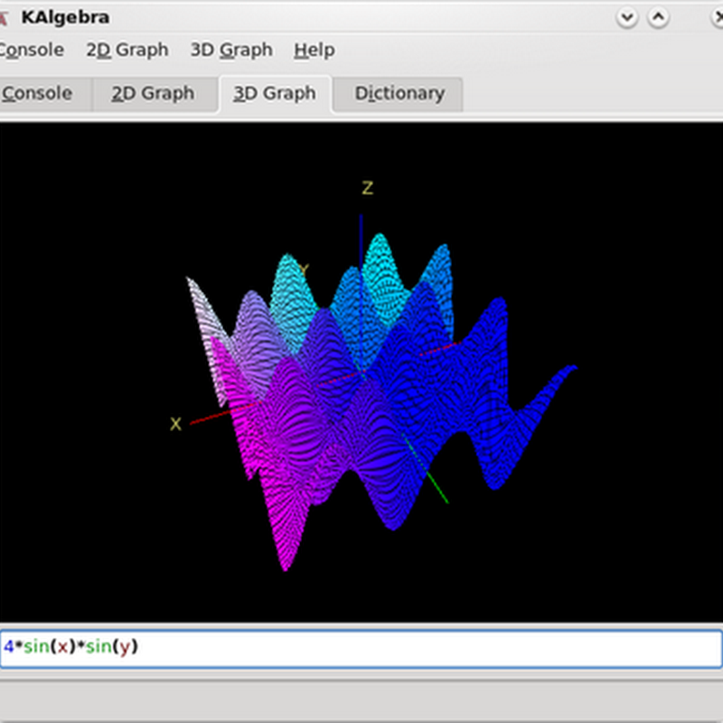 KAlgebra es una aplicación que puede sustituir su calculadora gráfica: Características y Gráficas 3D.