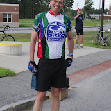 Mark waiting to get going at a rest stop.