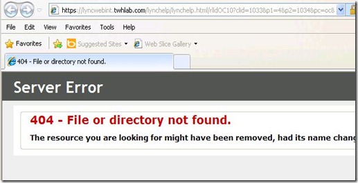 Lync How To - client help error Lync How To - client help error