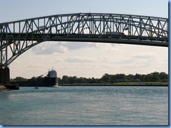 3652 Ontario Sarnia - Blue Water Bridge over St Clair River - John D. Leitch lake freighter 3652 Ontario Sarnia - Blue Water Bridge over St Clair River - John D. Leitch lake freighter