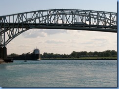 3652 Ontario Sarnia - Blue Water Bridge over St Clair River - John D. Leitch lake freighter