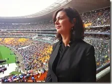 Laura Boldrini allo stadio di Johannesburg