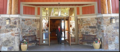 front door; Lodge at Magazine Mountain