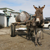 How water is delivered to some of the business in Kharkhorin