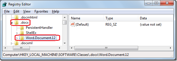 Menemukan lokasi EditFlags pada Registry untuk suatu file type