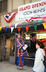 Jester on stilts for Grand Opening