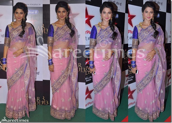 Pink_Embroidery_Net_Saree