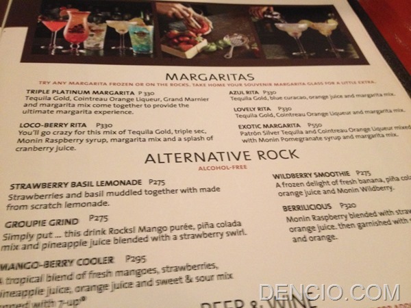 Hard Rock Cafe Makati Menu Prices 04