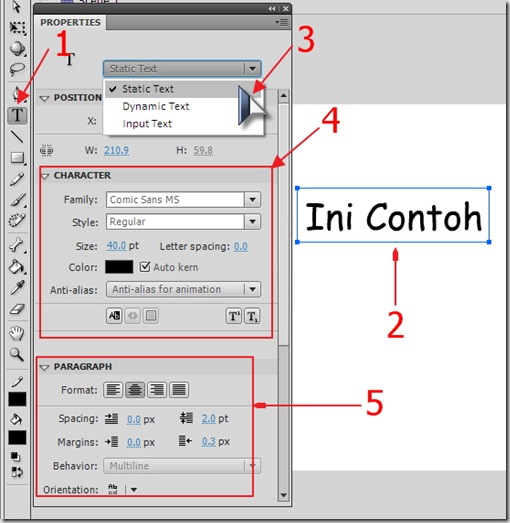 Langkah-langkah menampilkan Static Text Langkah-langkah menampilkan Static Text