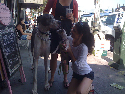 ...meeting a giant version of herself...