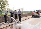 Badminton's local fire brigade check the appliances in the village