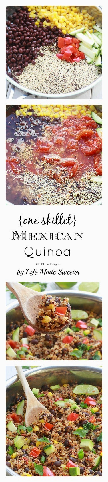 {One Skillet} Mexican Quinoa - An easy and healthy meatless quinoa dish made all in one pan with your favorite Mexican flavors! GF, DF and Vegan by @LifeMadeSweeter.jpg