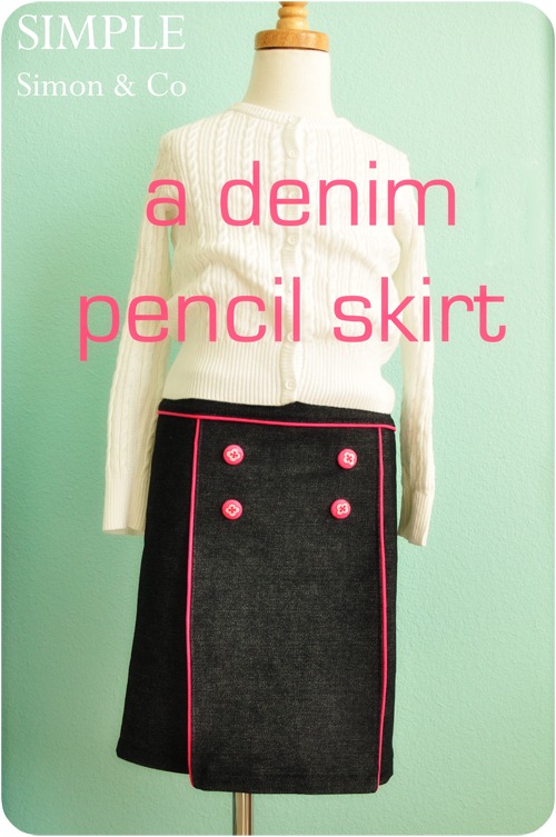 denim pencil skirt tutorial by simple simon and co