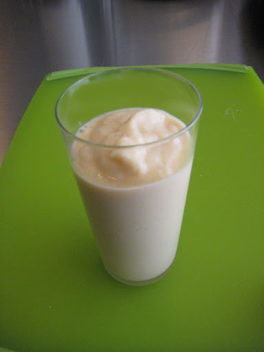 The first pass of the nectarine-yogurt smoothie was made with peaches. The version in the magazine calls for nectarines, but peaches will work too. The first pass of the nectarine-yogurt smoothie was made with peaches. The version in the magazine calls for nectarines, but peaches will work too.