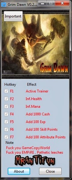 Grim Dawn v0.2.3.4b17 ( 6 Trainer) MAF