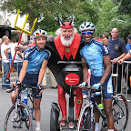 Khalid Bounida and Daniel Abraham from the Marco Polo Cycling Team with Didi Senf, the famous devil from the Tour de France. (photo: Francis Cerny)