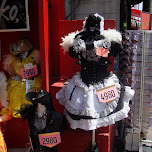 Gothic Lolita dress for sale 4980 YEN which is about 60 dollars CAD on Takeshita dori in Harajuku in Harajuku, Japan 