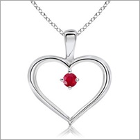 Round Ruby Heart Pendant Round Ruby Heart Pendant