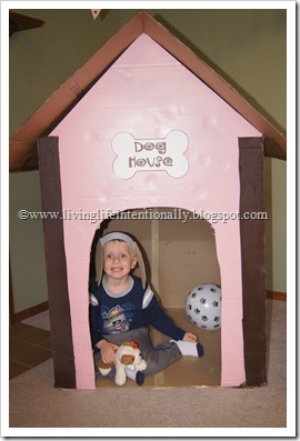 Dog House out of cardboard box Dog House out of cardboard box