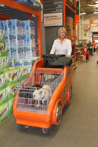 Oh boy Francesca!  Don't you just love shopping at The Home Depot?  This is such an amazing racing cart we're in!  Martha looks like she's riding a chariot!
