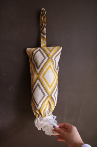 Chevron plastic bag holder