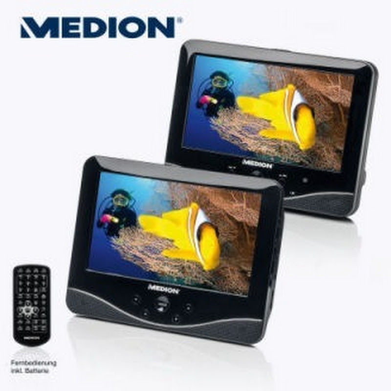 Aldi Nord 05/27/2013: Medion Life P72027 MD 84106 Portable DVD Player with  two 7-inch displays