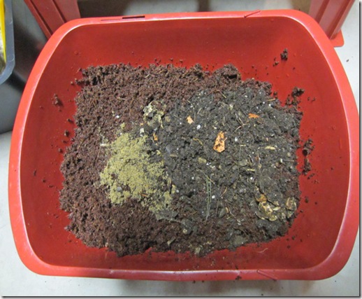 Adding grit and compost to bedding