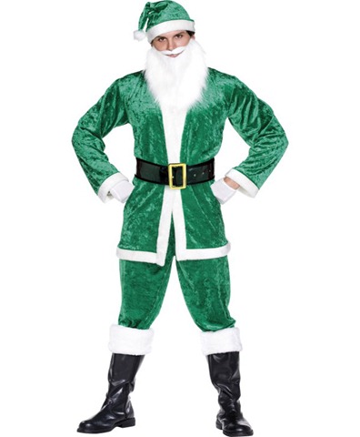 disfraz de Santa claus verde